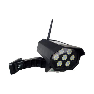Cámara de seguridad solar LED decorativa con sensor LED/3,7V 1200 mAh IP44 negra + mando a distancia