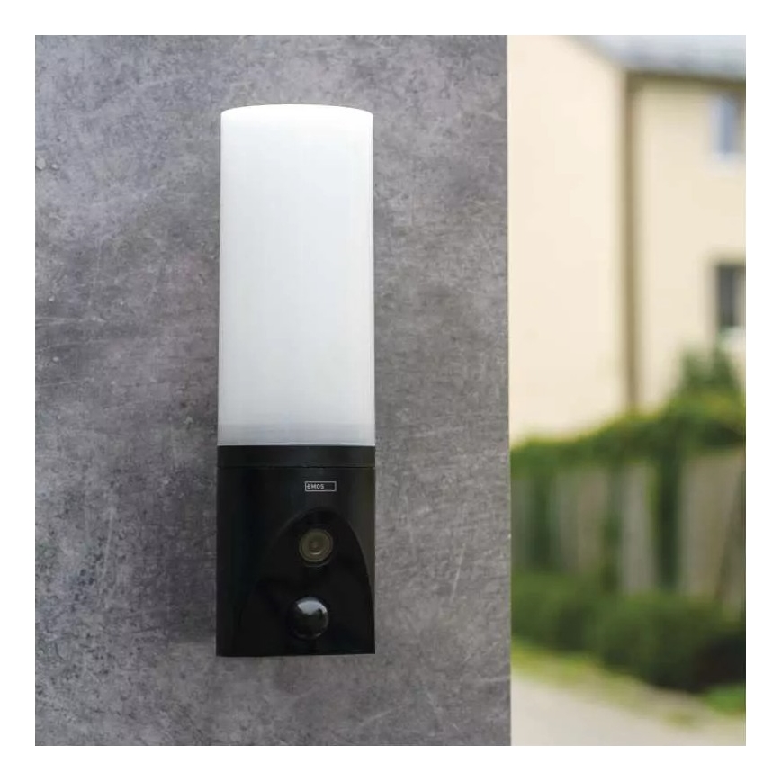 Cámara inteligente LED para exteriores con luz GoSmart LED/12W/230V 3200K IP65 Wi-Fi Tuya negra