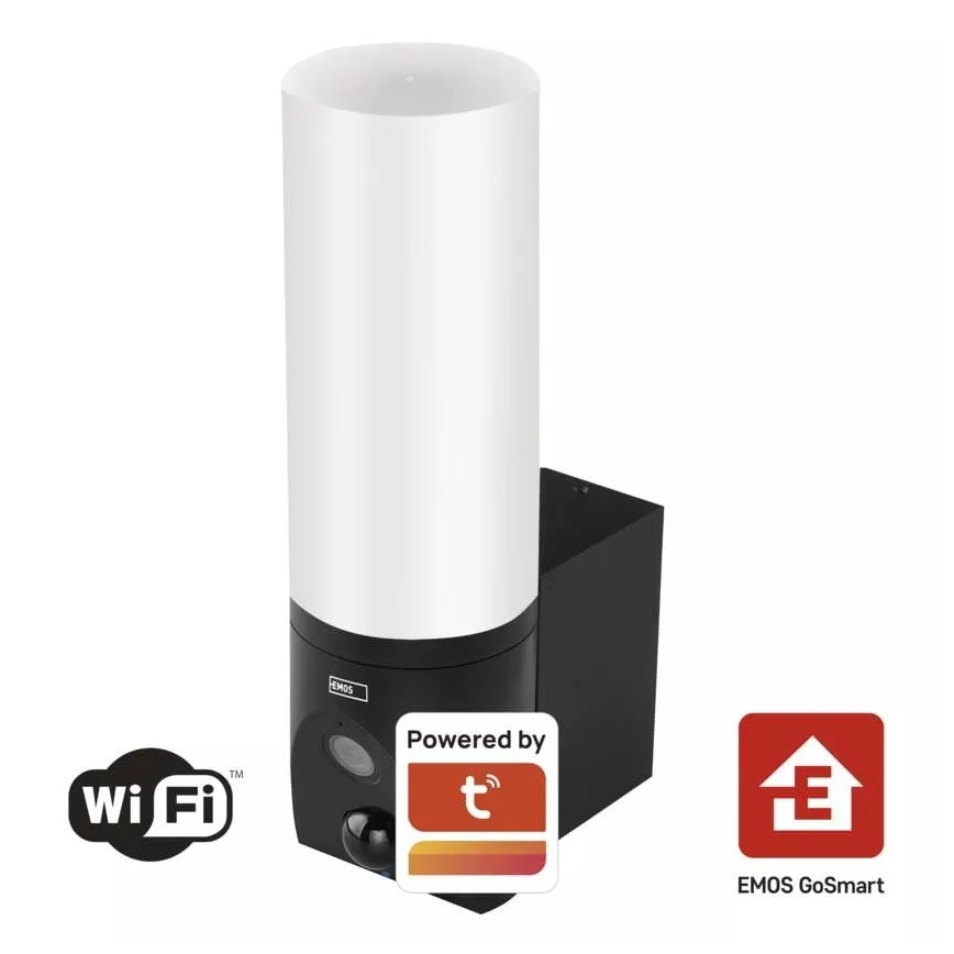 Cámara inteligente LED para exteriores con luz GoSmart LED/12W/230V 3200K IP65 Wi-Fi Tuya negra