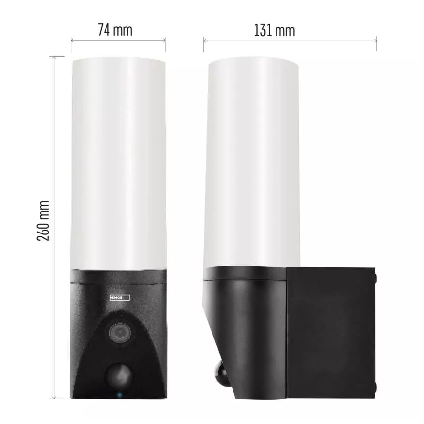 Cámara inteligente LED para exteriores con luz GoSmart LED/12W/230V 3200K IP65 Wi-Fi Tuya negra