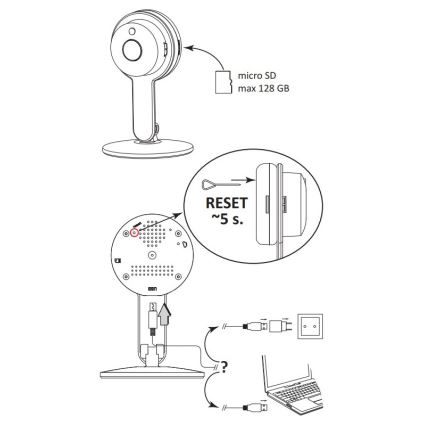 Cámara inteligente COSMO LED/230V/Wi-Fi Tuya