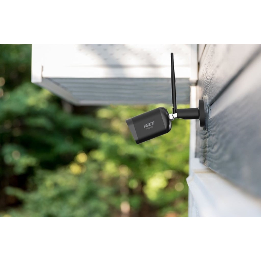 Cámara inteligente para exteriores con sensor Full HD 1080p 12V IP65 Wi-Fi Tuya negro