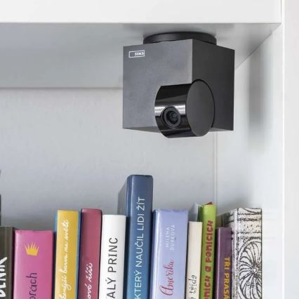 Cámara interior inteligente giratoria con sensor de movimiento GoSmart 5V Wi-Fi Tuya negra