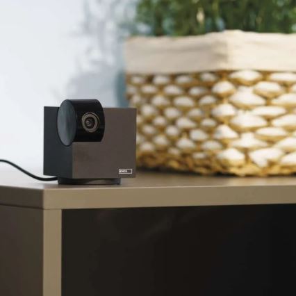 Cámara interior inteligente giratoria con sensor de movimiento GoSmart 5V Wi-Fi Tuya negra