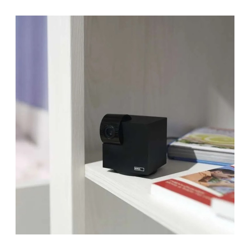 Cámara interior inteligente giratoria con sensor de movimiento GoSmart 5V Wi-Fi Tuya negra