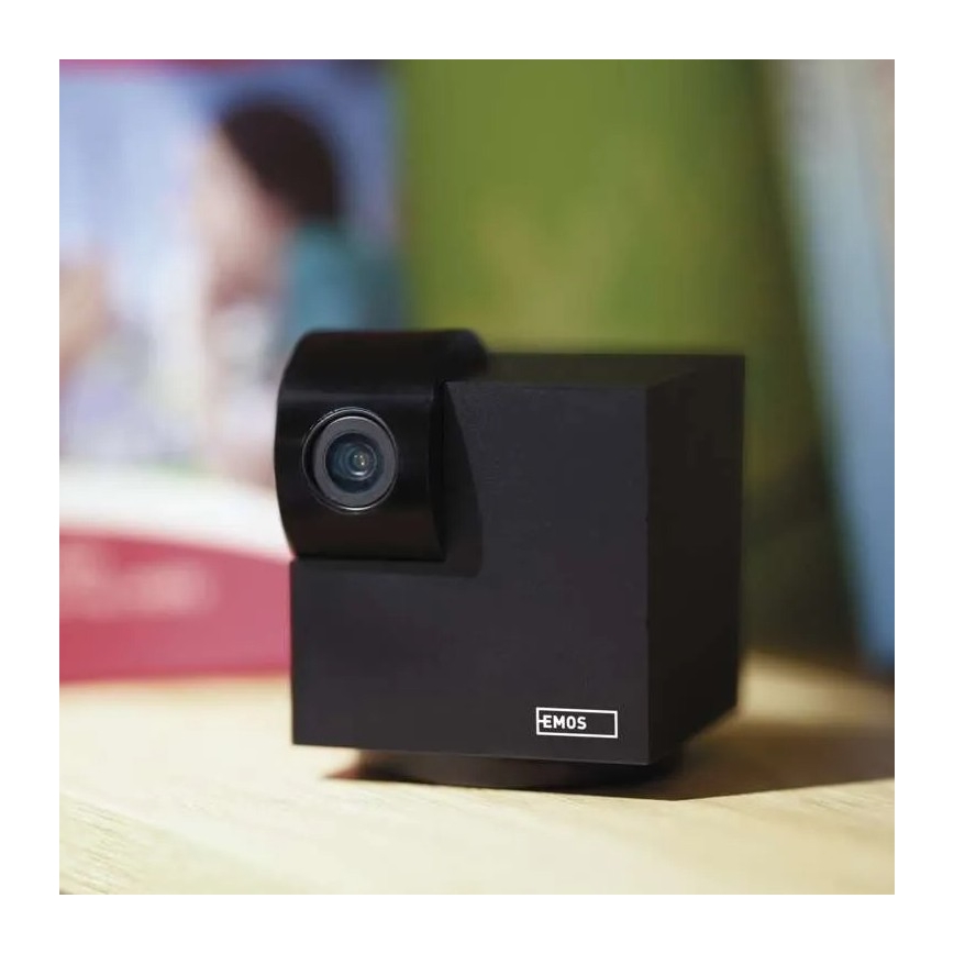 Cámara interior inteligente giratoria con sensor de movimiento GoSmart 5V Wi-Fi Tuya negra