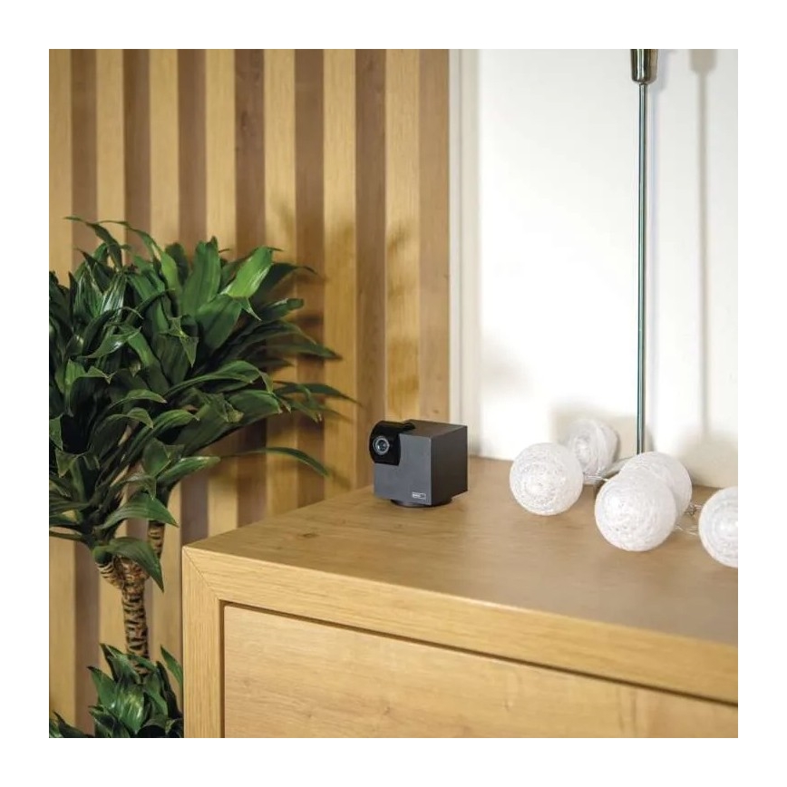 Cámara interior inteligente giratoria con sensor de movimiento GoSmart 5V Wi-Fi Tuya negra