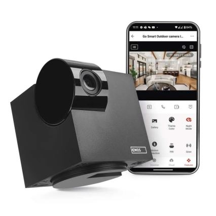 Cámara interior inteligente giratoria con sensor de movimiento GoSmart 5V Wi-Fi Tuya negra