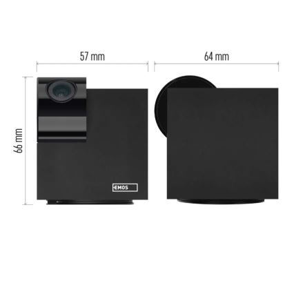 Cámara interior inteligente giratoria con sensor de movimiento GoSmart 5V Wi-Fi Tuya negra