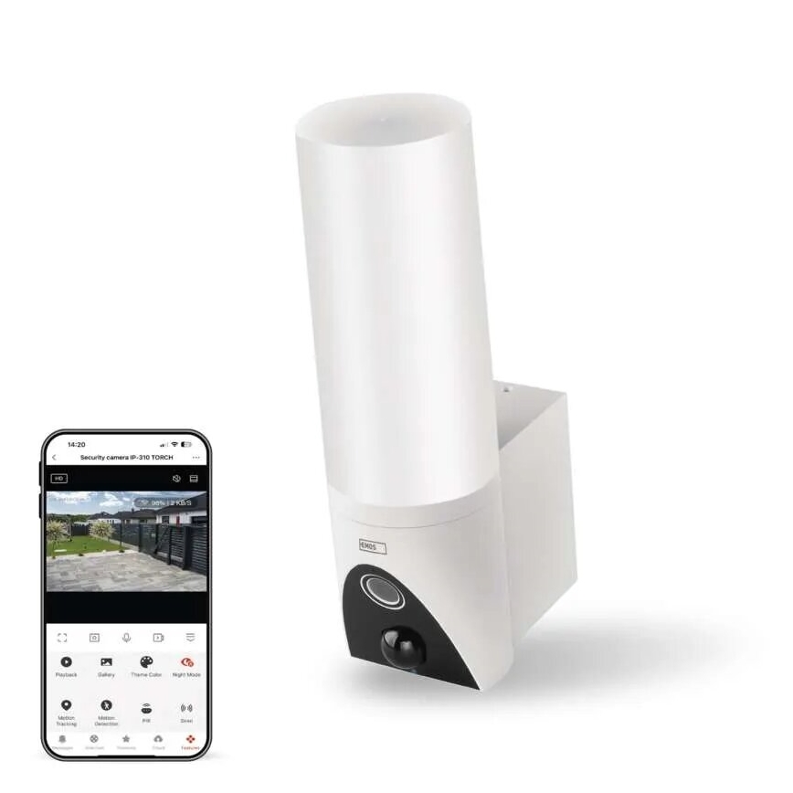Cámara LED inteligente para exteriores con luz GoSmart LED/12W/230V IP65 Wi-Fi Tuya blanco