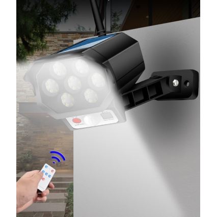 Cámara simulada LED de seguridad con sensor y panel solar LED/5W/5,5V 800 mAh IP65 + control remoto