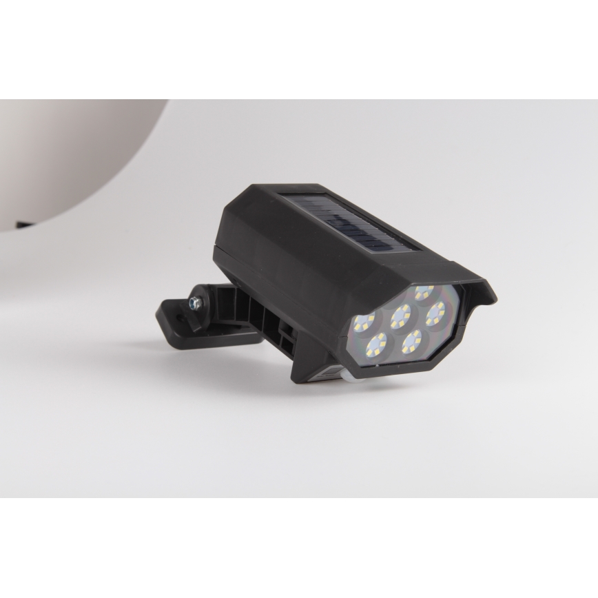 Cámara simulada LED de seguridad con sensor y panel solar LED/5W/5,5V 800 mAh IP65 + control remoto