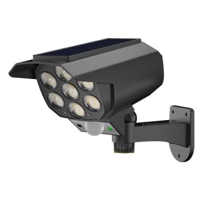 Cámara simulada LED de seguridad con sensor y panel solar LED/5W/5,5V 800 mAh IP65 + control remoto