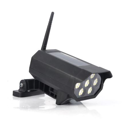 Cámara simulada LED de seguridad con sensor y panel solar LED/5W/5,5V 800 mAh IP65 + control remoto