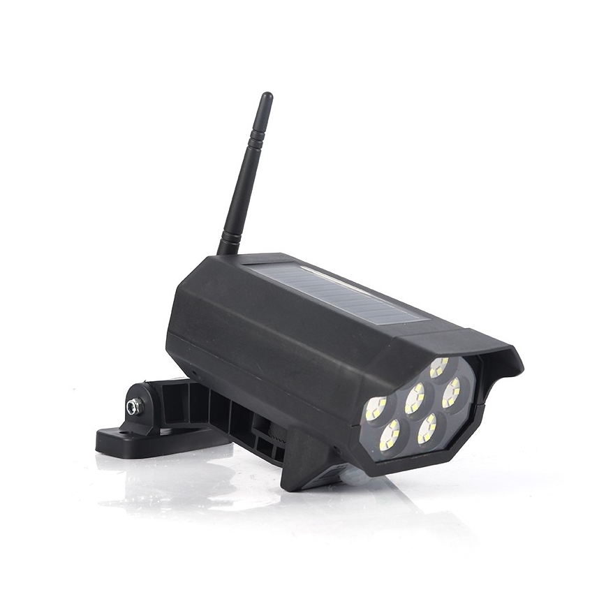 Cámara simulada LED de seguridad con sensor y panel solar LED/5W/5,5V 800 mAh IP65 + control remoto