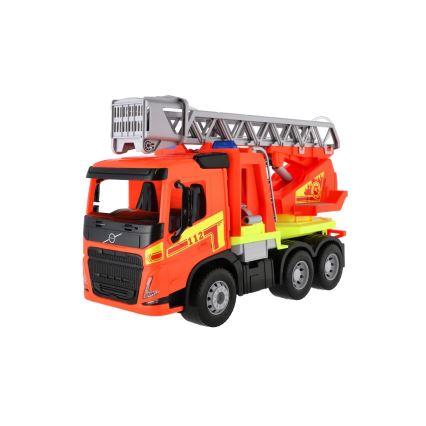 Camión de bomberos Volvo con escalera de 48 cm, color naranja