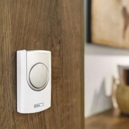 Campana inalámbrica 3xAA/1xCR2032 IP44 blanco/plata
