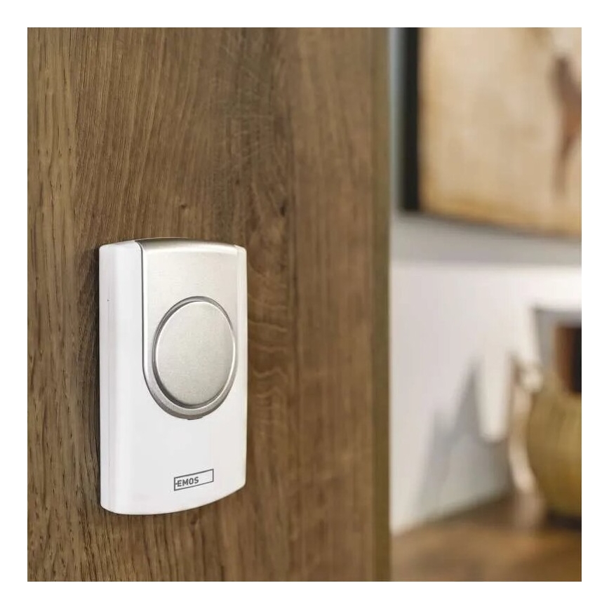 Campana inalámbrica 3xAA/1xCR2032 IP44 blanco/plata
