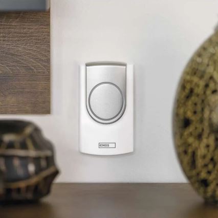 Campana inalámbrica 3xAA/1xCR2032 IP44 blanco/plata