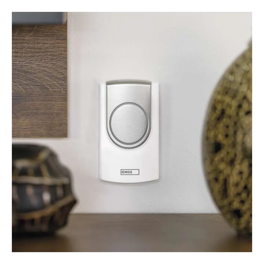 Campana inalámbrica 3xAA/1xCR2032 IP44 blanco/plata