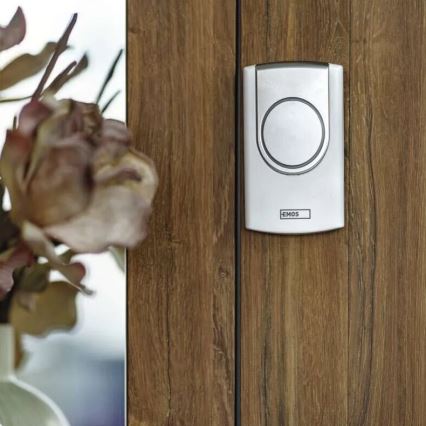 Campana inalámbrica 3xAA/1xCR2032 IP44 blanco/plata