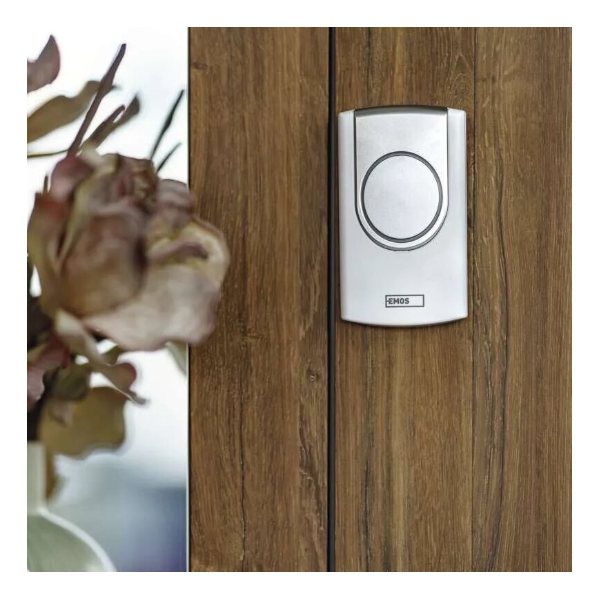 Campana inalámbrica 3xAA/1xCR2032 IP44 blanco/plata