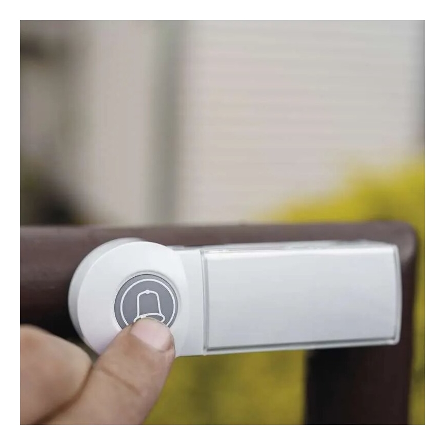 Campana inalámbrica 3xAA/1xCR2032 IP44 blanco/plata