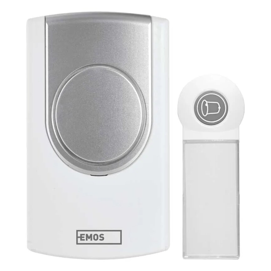 Campana inalámbrica 3xAA/1xCR2032 IP44 blanco/plata