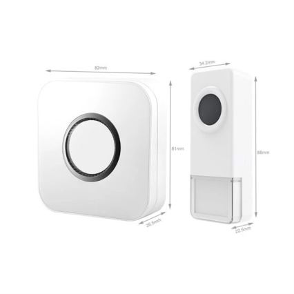 Campana inalámbrica 3xAAA/1xA23 IP55 blanco