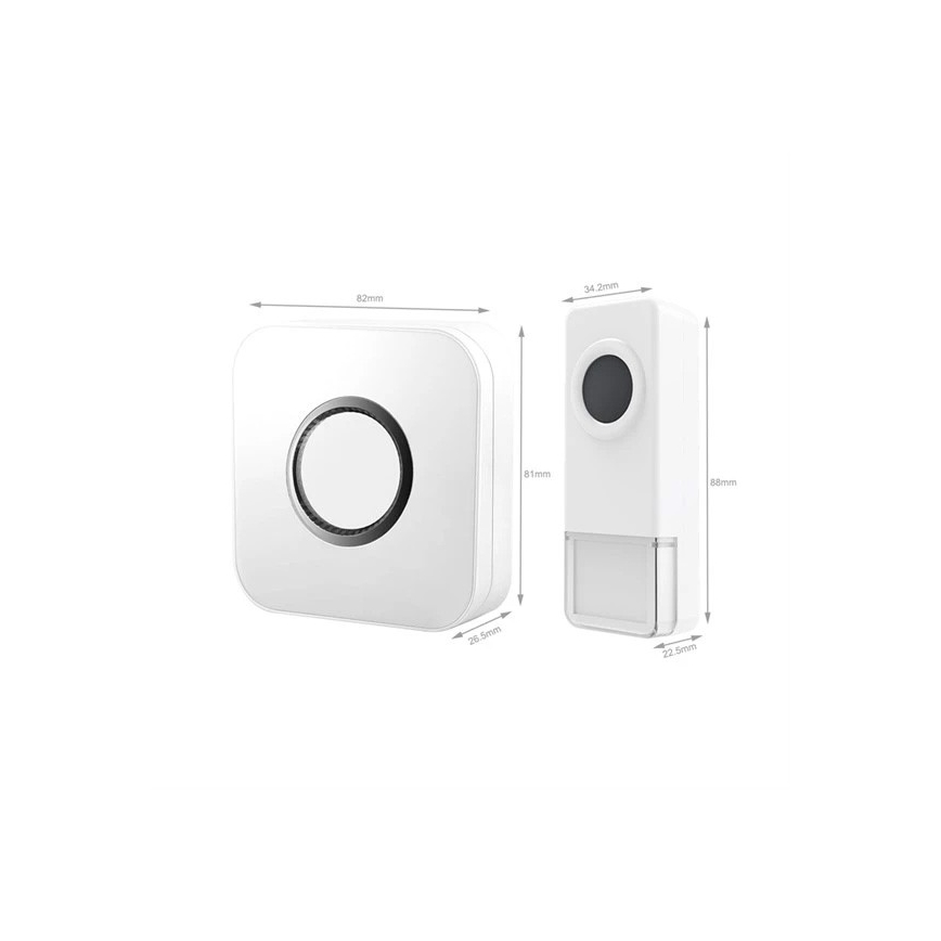 Campana inalámbrica 3xAAA/1xA23 IP55 blanco