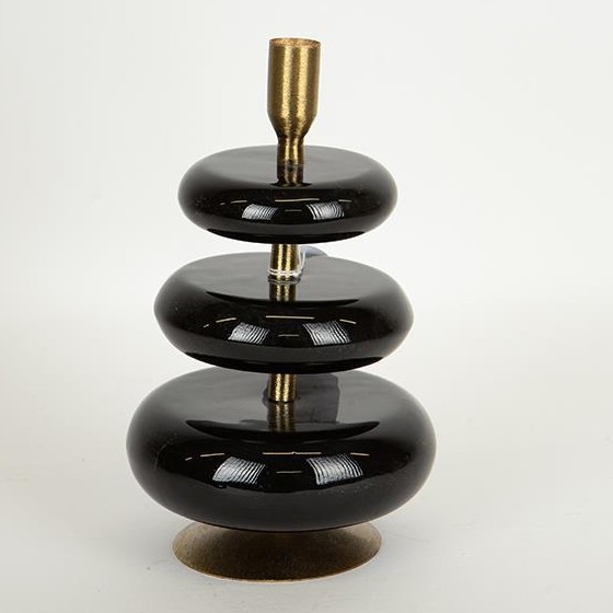 Candelabro 23x15 cm negro/dorado