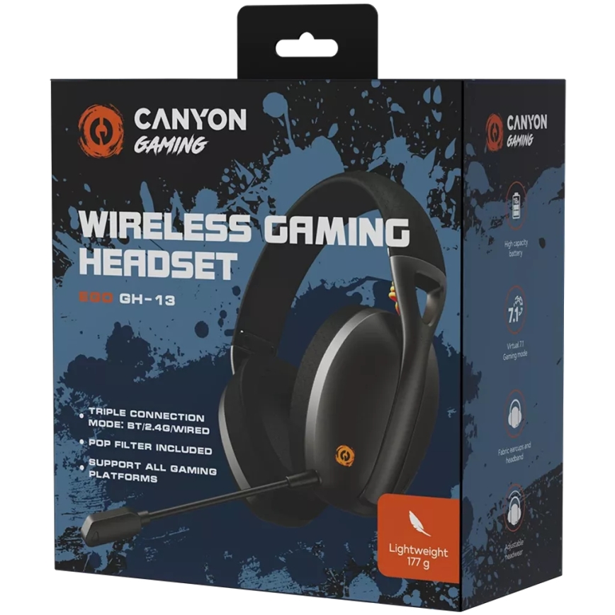 Canyon - Audífonos inalámbricos con un micrófono 400 mAh negro