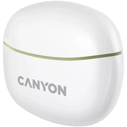 Canyon - Auriculares estéreo inalámbricos True Wireless 500 mAh + 2x 40 mAh blanco/verde
