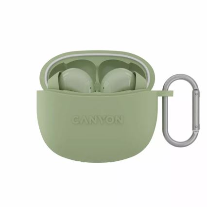 Canyon - Auriculares estéreo inalámbricos True Wireless 500 mAh + 2x 40 mAh blanco/verde