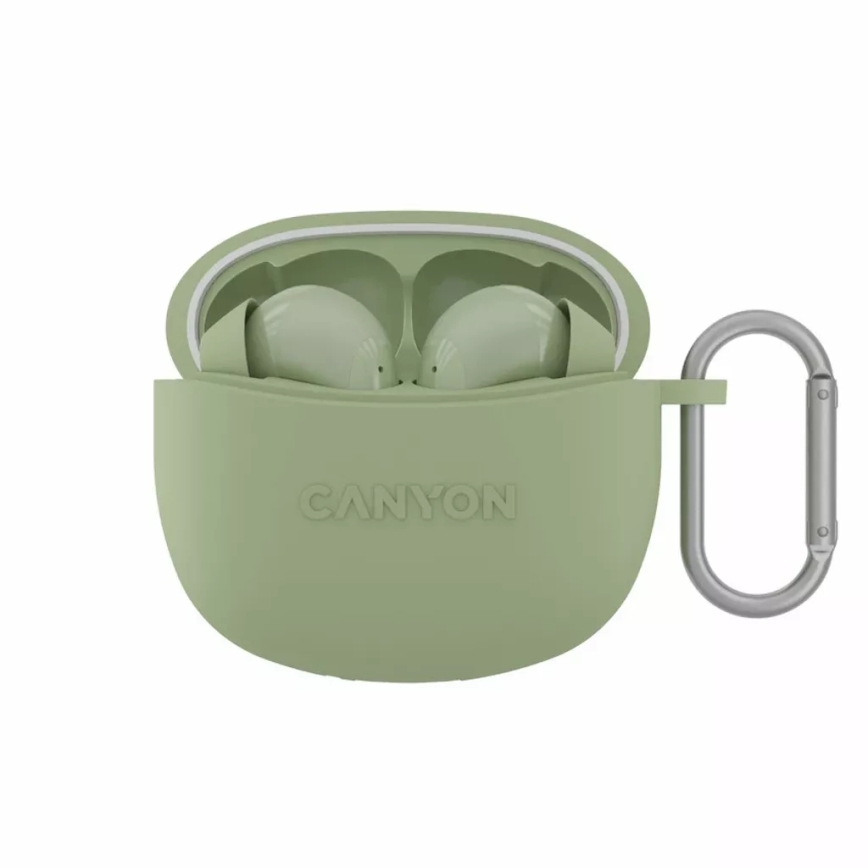 Canyon - Auriculares estéreo inalámbricos True Wireless 500 mAh + 2x 40 mAh blanco/verde