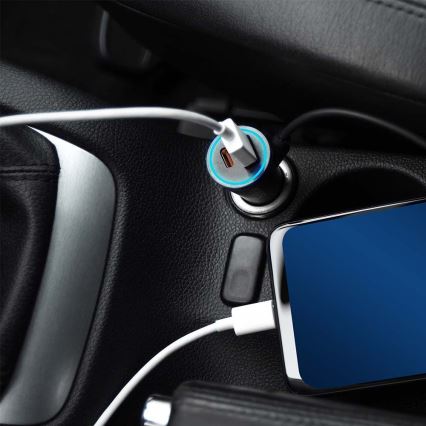 Cargador de coche Power Delivery 20W 12-24V/3A USB/C negro