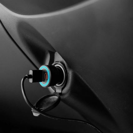 Cargador de coche Power Delivery 20W 12-24V/3A USB/C negro