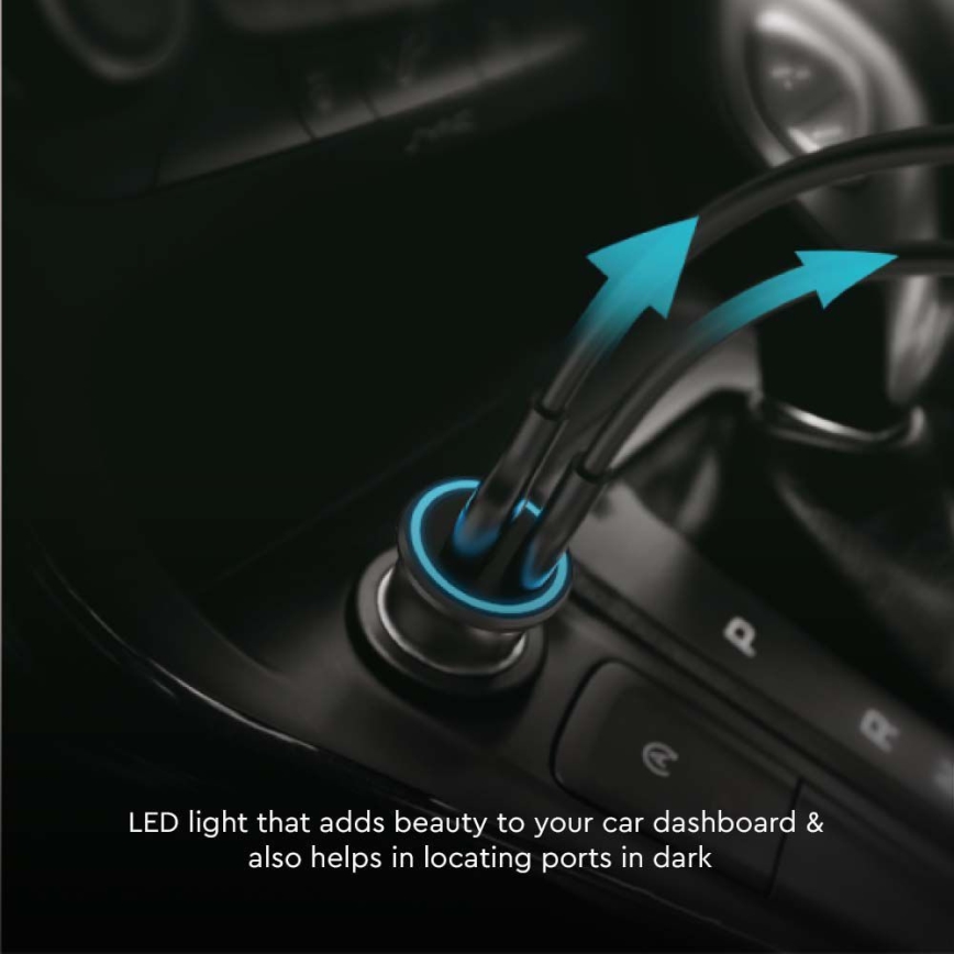 Cargador de coche Power Delivery 20W 12-24V/3A USB/C negro