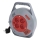 Carrete con cable de extensión de 10 m, 4 tomas, gris/rojo