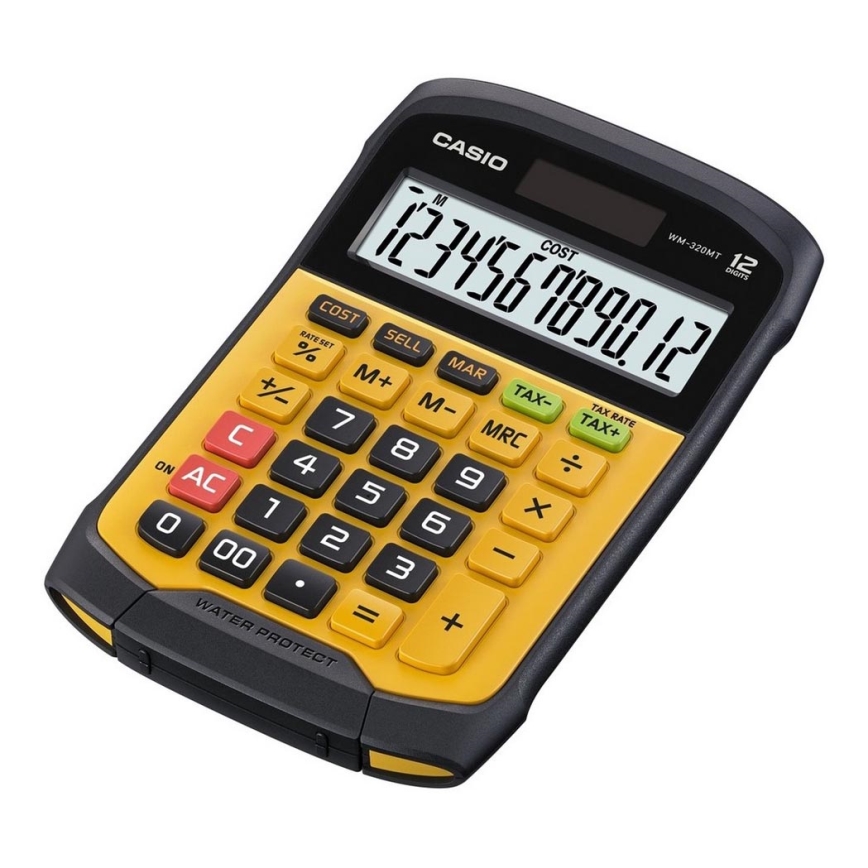 Casio - Calculadora de mesa resistente al agua 1xCR2032 IP54 negro/naranja