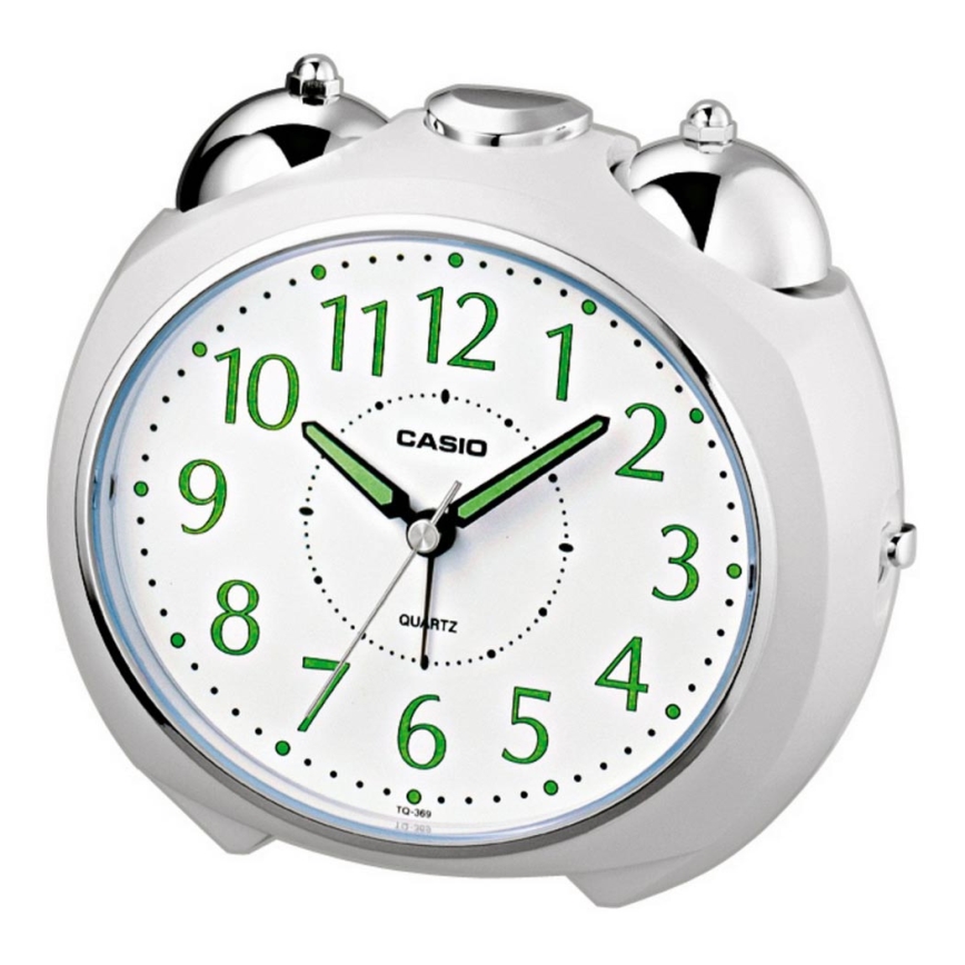 Casio - Reloj despertador 1xLR14 blanco/cromo brillante