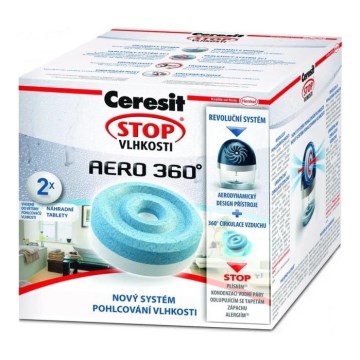 Ceresit - Tabletas para deshumidificador 2 en 1 AERO 360° 2x 450 g neutras