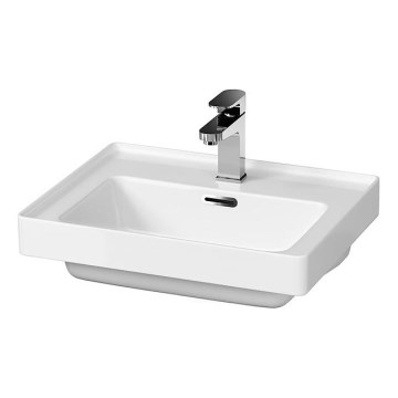 Cersanit K114-005 - Lavabo CREA 40 x 50,5 cm para encimera/montaje mural, cerámica, blanco brillante