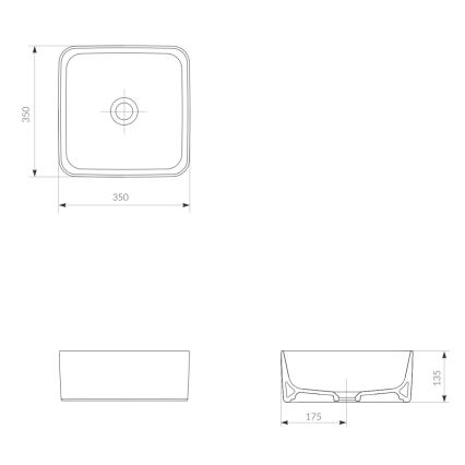 Cersanit K114-007-ECO - Lavabo sobre encimera CREA 35x35 cm cerámica/blanco brillante