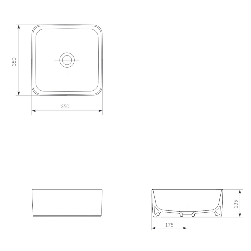 Cersanit K114-007-ECO - Lavabo sobre encimera CREA 35x35 cm cerámica/blanco brillante