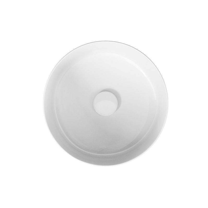 Cersanit K114-020 - Lavabo sobre encimera CREA diámetro 38 cm cerámica/blanco brillante