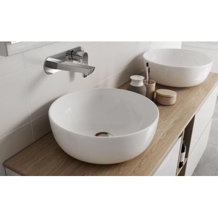 Cersanit K116-047-ECO - Lavabo sobre encimera MODUO Ø 35 cm cerámica/blanco brillante