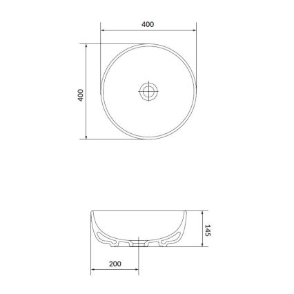 Cersanit K116-048 - Lavabo sobre encimera MODUO diámetro 40 cm cerámica/blanco brillante