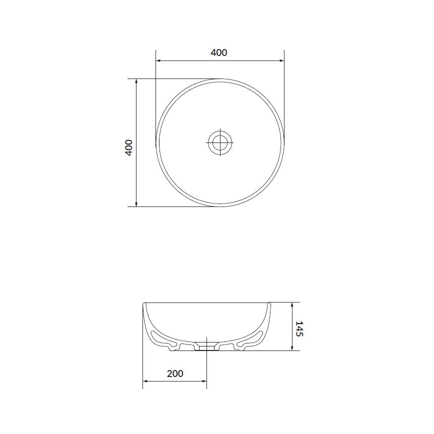 Cersanit K116-048 - Lavabo sobre encimera MODUO diámetro 40 cm cerámica/blanco brillante