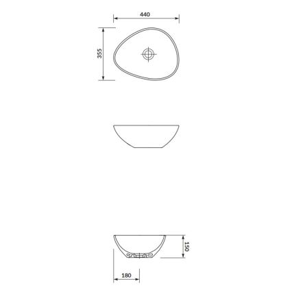 Cersanit K116-051 - Lavabo sobre encimera MODUO 35,5x44 cm cerámica/blanco brillante